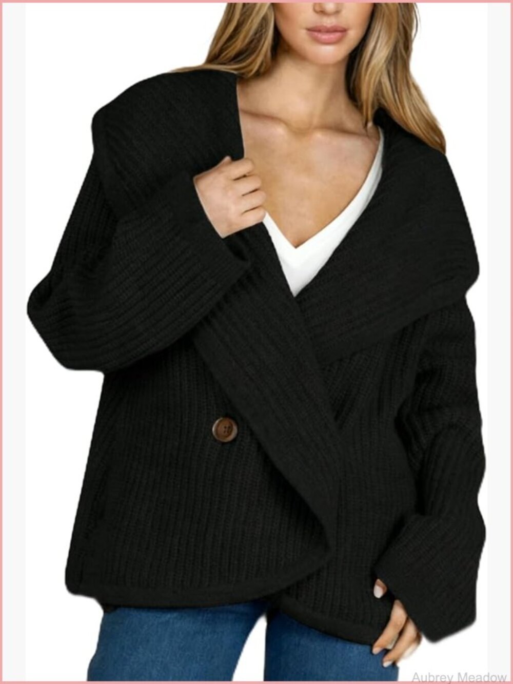Trendy Chunky Open Front Cardigan Sweater for Women Oversized Long Sleeve Knit